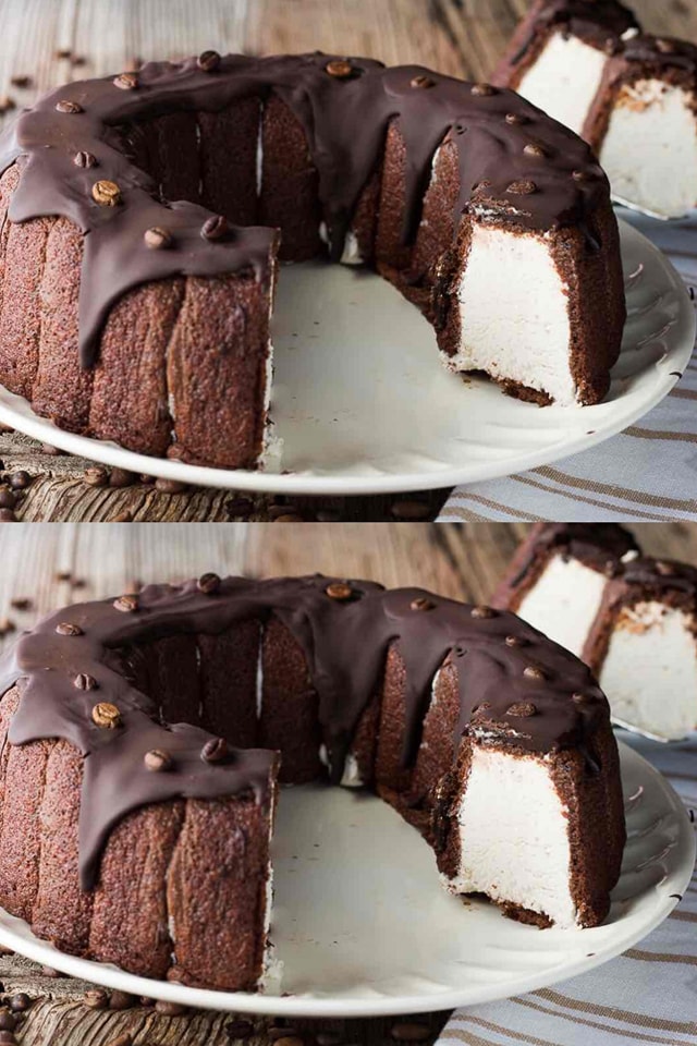 Ciambella al caffè e cioccolato senza cottura