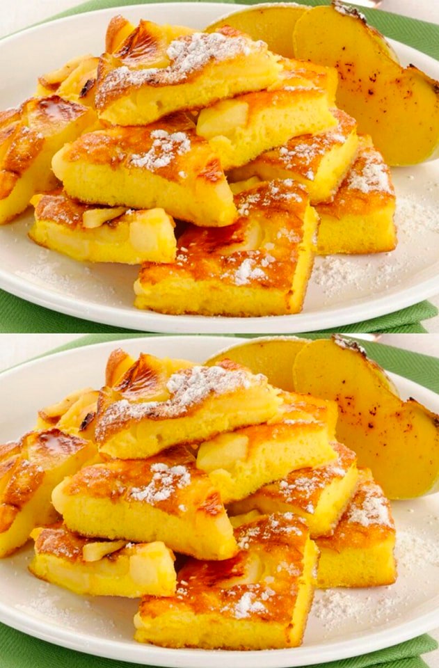 Deliziosa frittata di mele dolce a basso contenuto calorico