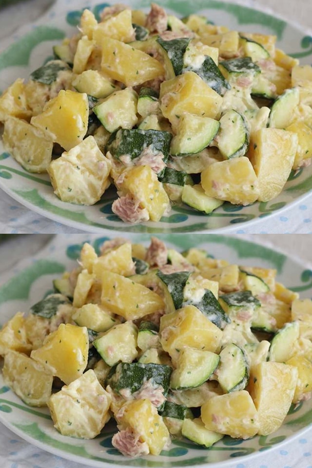 Insalata di patate e zucchine con tonno