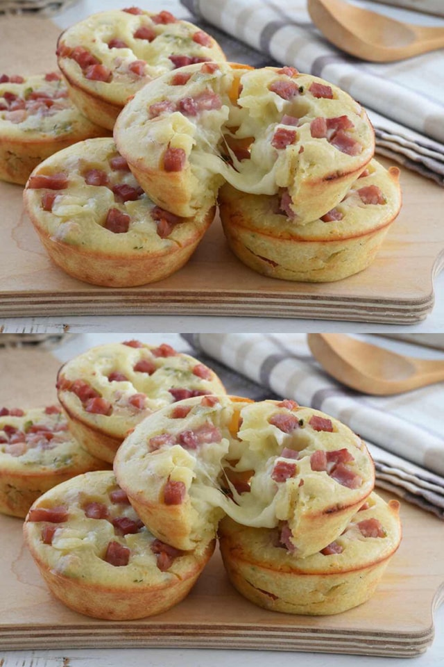 Muffin al formaggio e prosciutto da 7 tazze