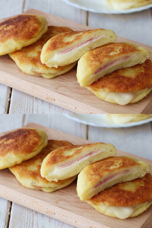 Panini di patate ripieni di prosciutto e formaggio