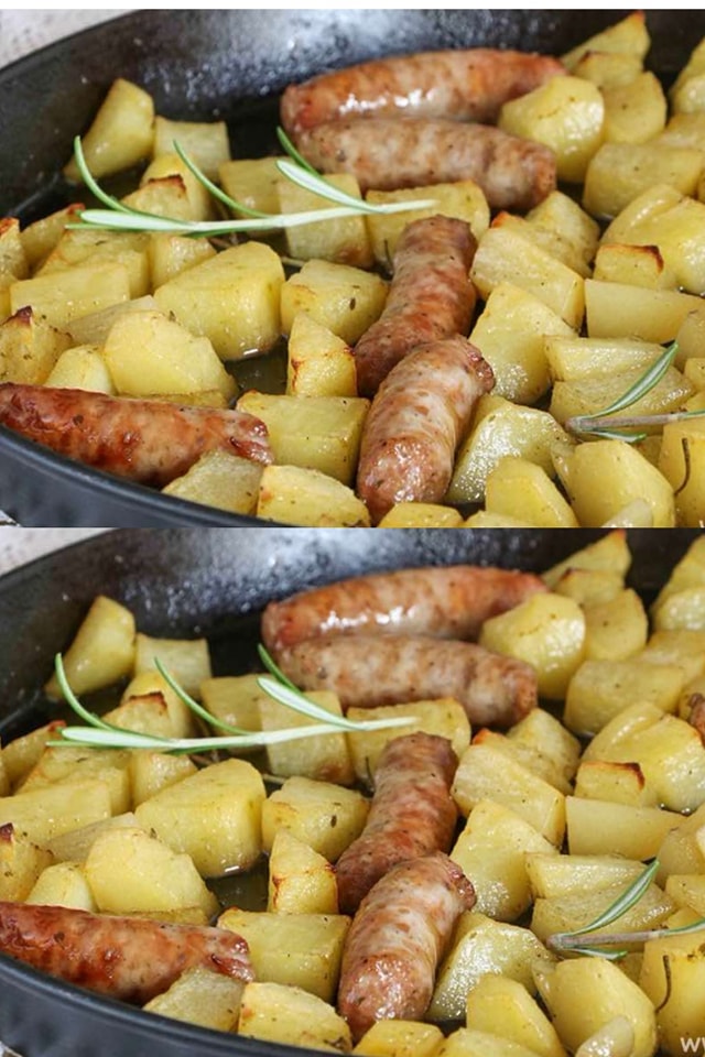 Patate e salsicce al forno