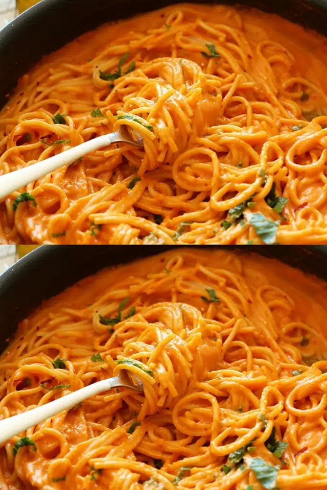 Spaghetti al sugo di peperoni rossi