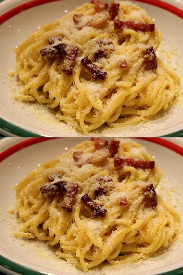 Spaghetti alla carbonara cremosi