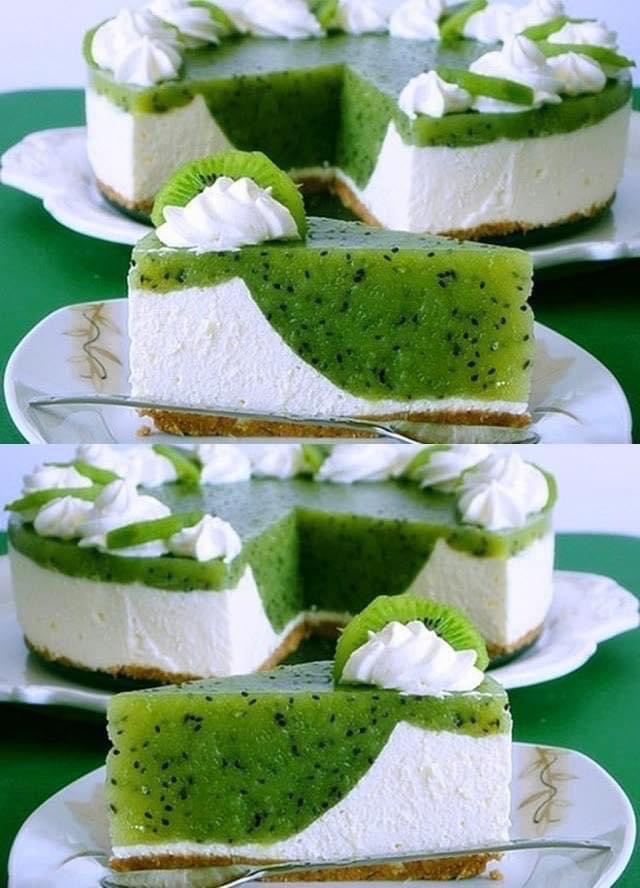 Torta di kiwi senza cottura con crema di formaggio – Una torta così deliziosa è assolutamente da provare!