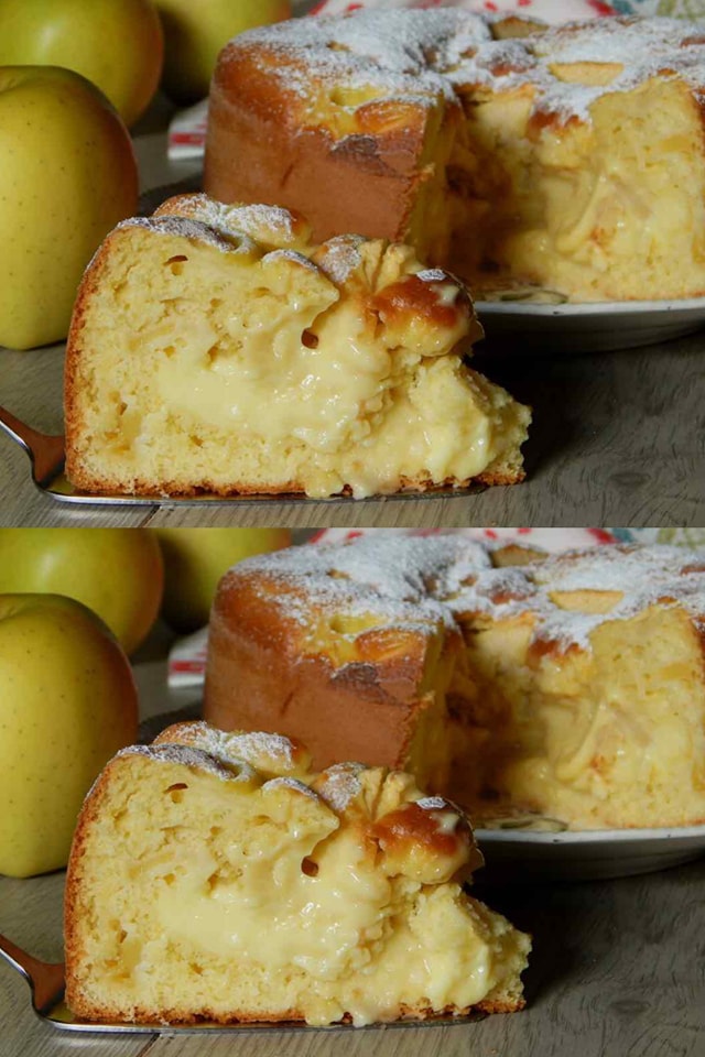 Torta di mele e crema pasticcera deliziosa e irresistibile