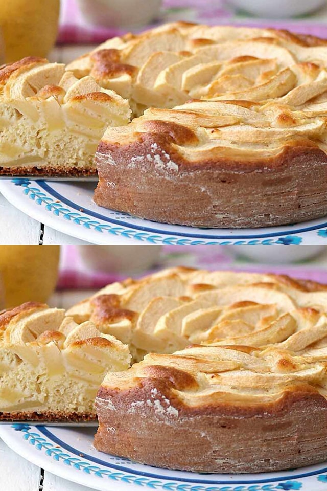 Torta soffice allo yogurt e mele nonne
