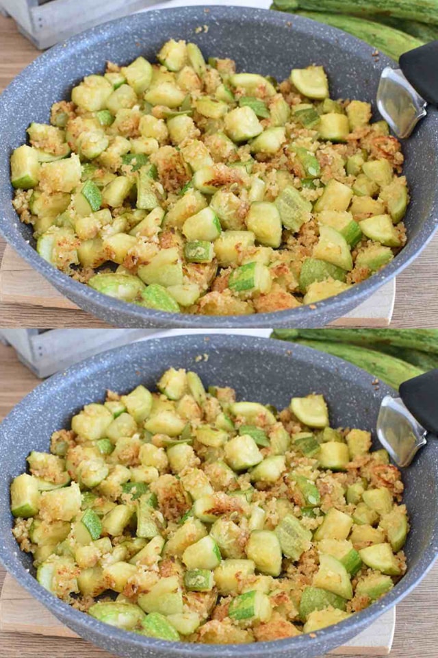 Zucchine gratinate al parmigiano cotte in padella