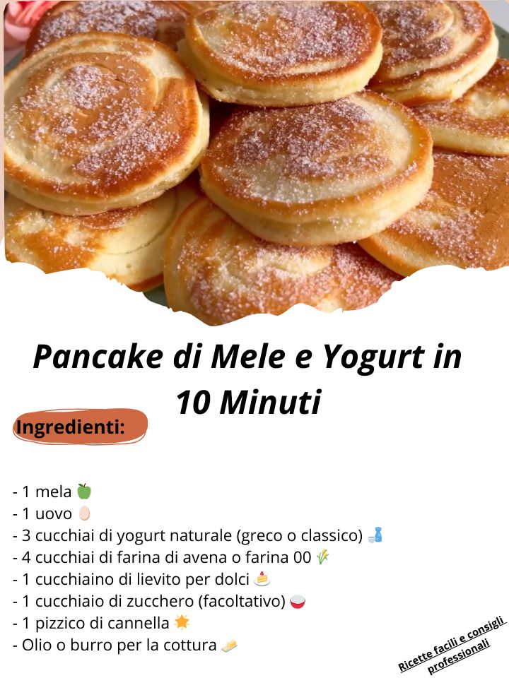 Pancake di Mele e Yogurt in 10 Minuti