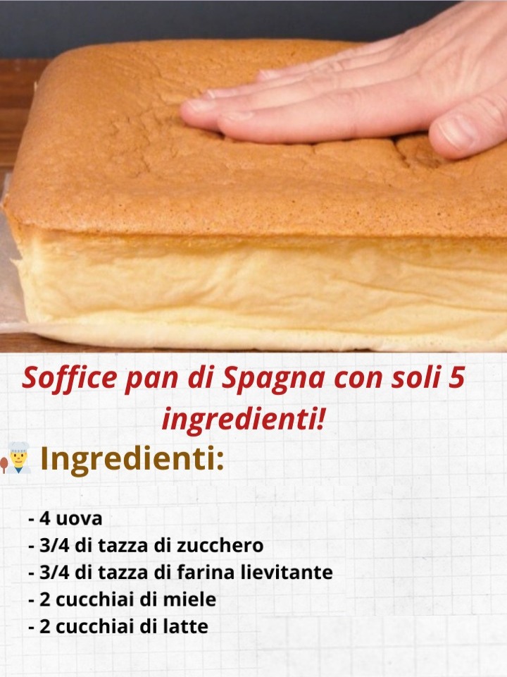 Come preparare un soffice pan di Spagna con soli 5 ingredienti