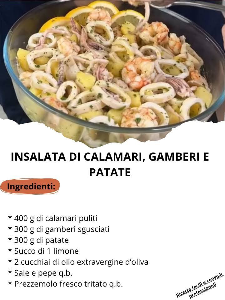 INSALATA DI CALAMARI, GAMBERI E PATATE