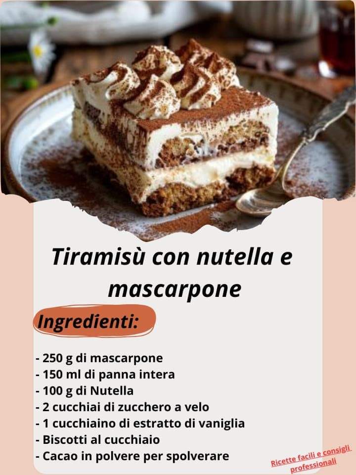 Tiramisù con nutella e mascarpone, pronta in 5 minuti!!