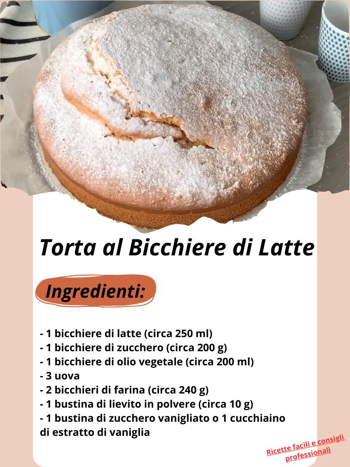 Torta al Bicchiere di Latte