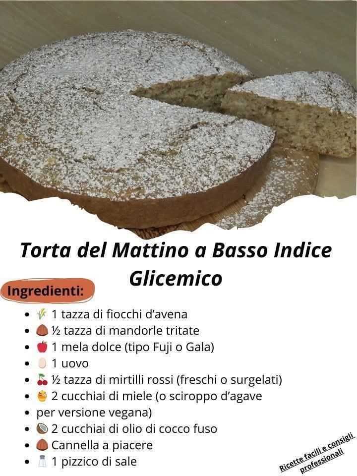 Torta del Mattino a Basso Indice Glicemico